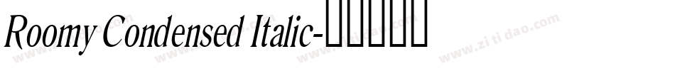 Roomy Condensed Italic字体转换